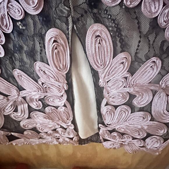 JS Collections Soutache Quill Overlay Lace Dress Sz 16 Midi Whimsygoth Wedding - Picture 15 of 16